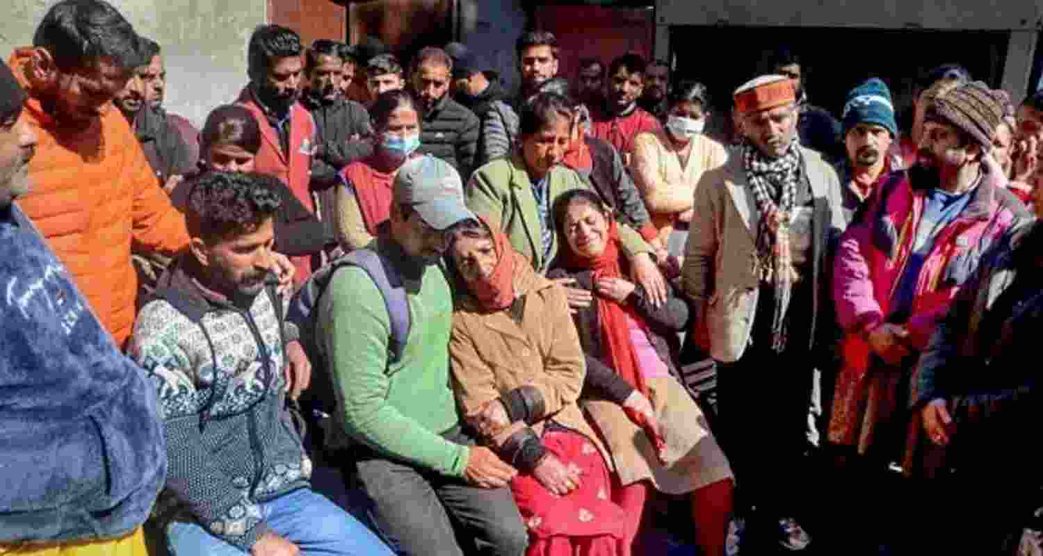 Family members of a 21-year-old boy mourn at IGMC Hospital, who was killed by an unknown person, at Mall Road in Shimla. Family members of a 21-year-old boy mourn at IGMC Hospital, who was killed by an unknown person, at Mall Road in Shimla.