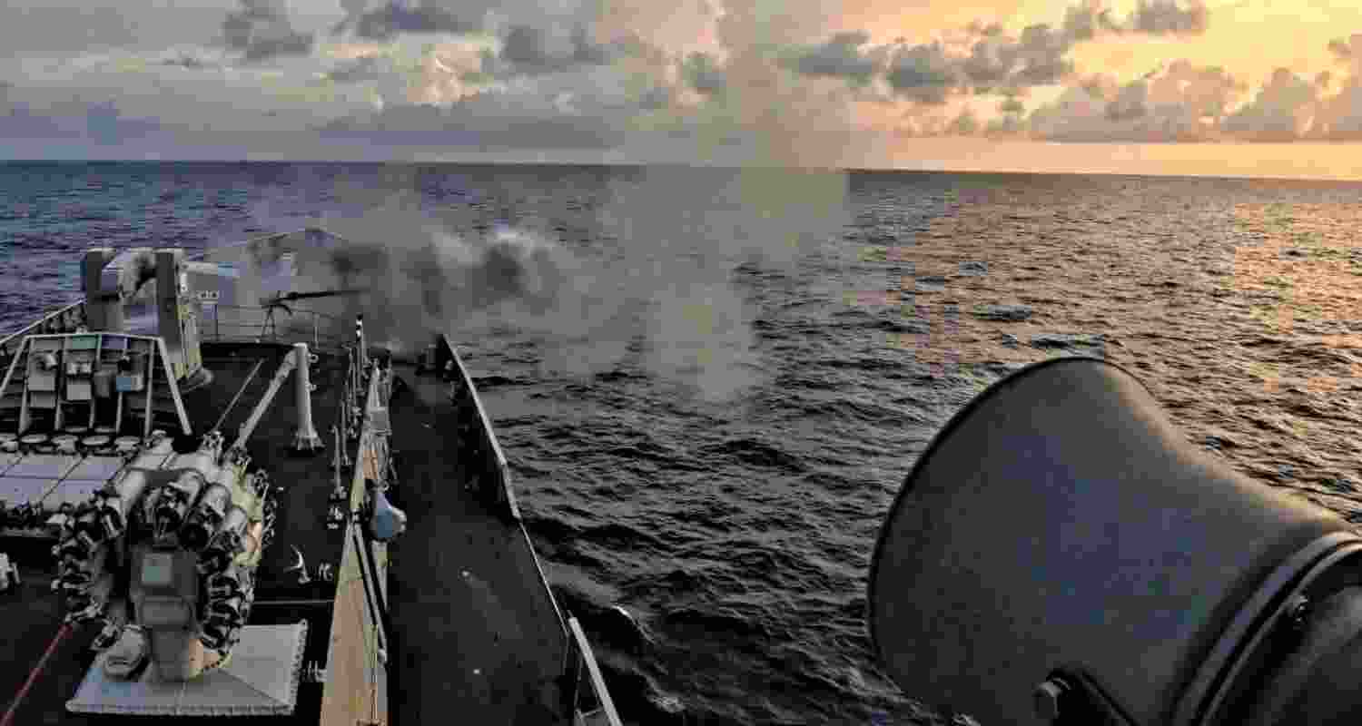 Indian Navy warships were patrolling areas of the disputed South China Sea with their Philippine counterparts for the first time on Monday. Indian Navy warships were patrolling areas of the disputed South China Sea with their Philippine counterparts for the first time on Monday.
