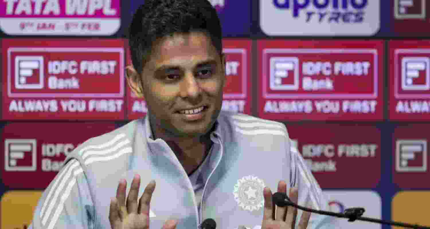 India's skipper Suryakumar Yadav at the pre-match conference ahead of the T20 World Cup India-Pakistan clash in Colombo on Saturday. India's skipper Suryakumar Yadav at the pre-match conference ahead of the T20 World Cup India-Pakistan clash in Colombo on Saturday.