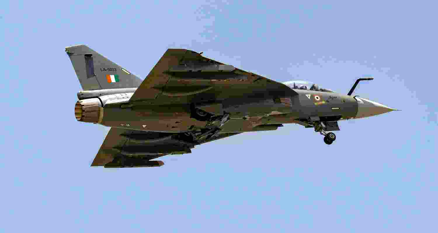 The Tejas Mk1A during a flight. The Tejas Mk1A during a flight.