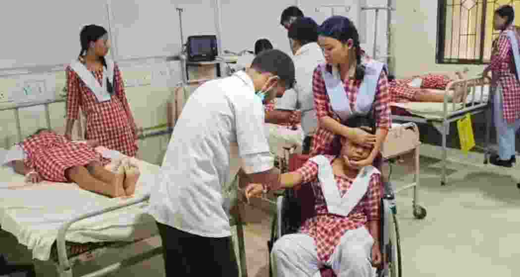 Schoolgirls of Bodhjungh Girls Higher Secondary School being treated at the GB Pant Hospital in Tripura's Agartala. Schoolgirls of Bodhjungh Girls Higher Secondary School being treated at the GB Pant Hospital in Tripura's Agartala.