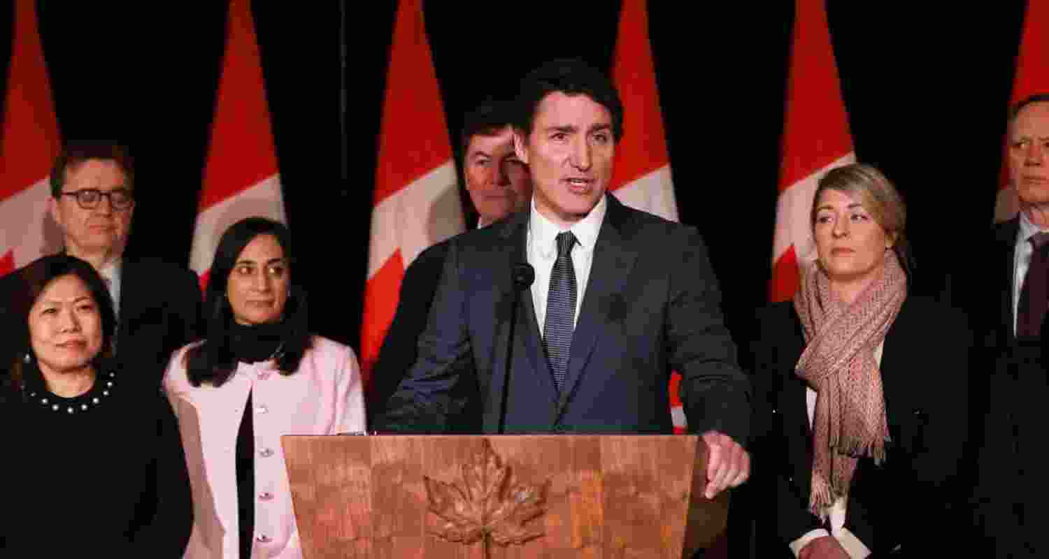 Justin Trudeau speaks to reporters. Screengrab via X. Justin Trudeau speaks to reporters. Screengrab via X.