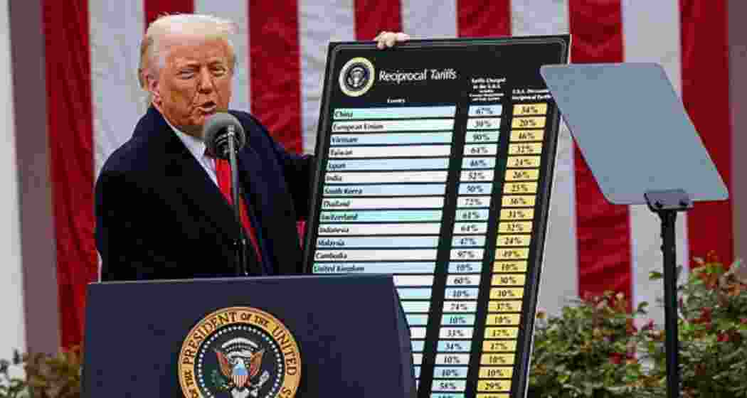 President Donald Trump revealed the sweeping global tariffs during his 'Make America Great Again' press conference at the White House's Rose Garden. President Donald Trump revealed the sweeping global tariffs during his 'Make America Great Again' press conference at the White House's Rose Garden.