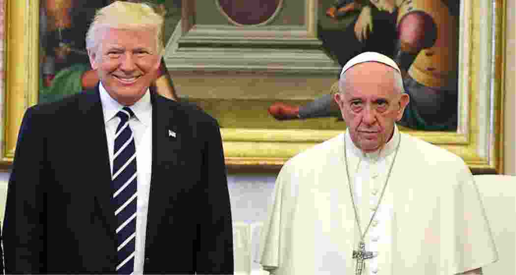 Pope Francis poses with US President Donald Trump at the end of a private audience at the Vatican on May 24, 2017. File Photo. Pope Francis poses with US President Donald Trump at the end of a private audience at the Vatican on May 24, 2017. File Photo.