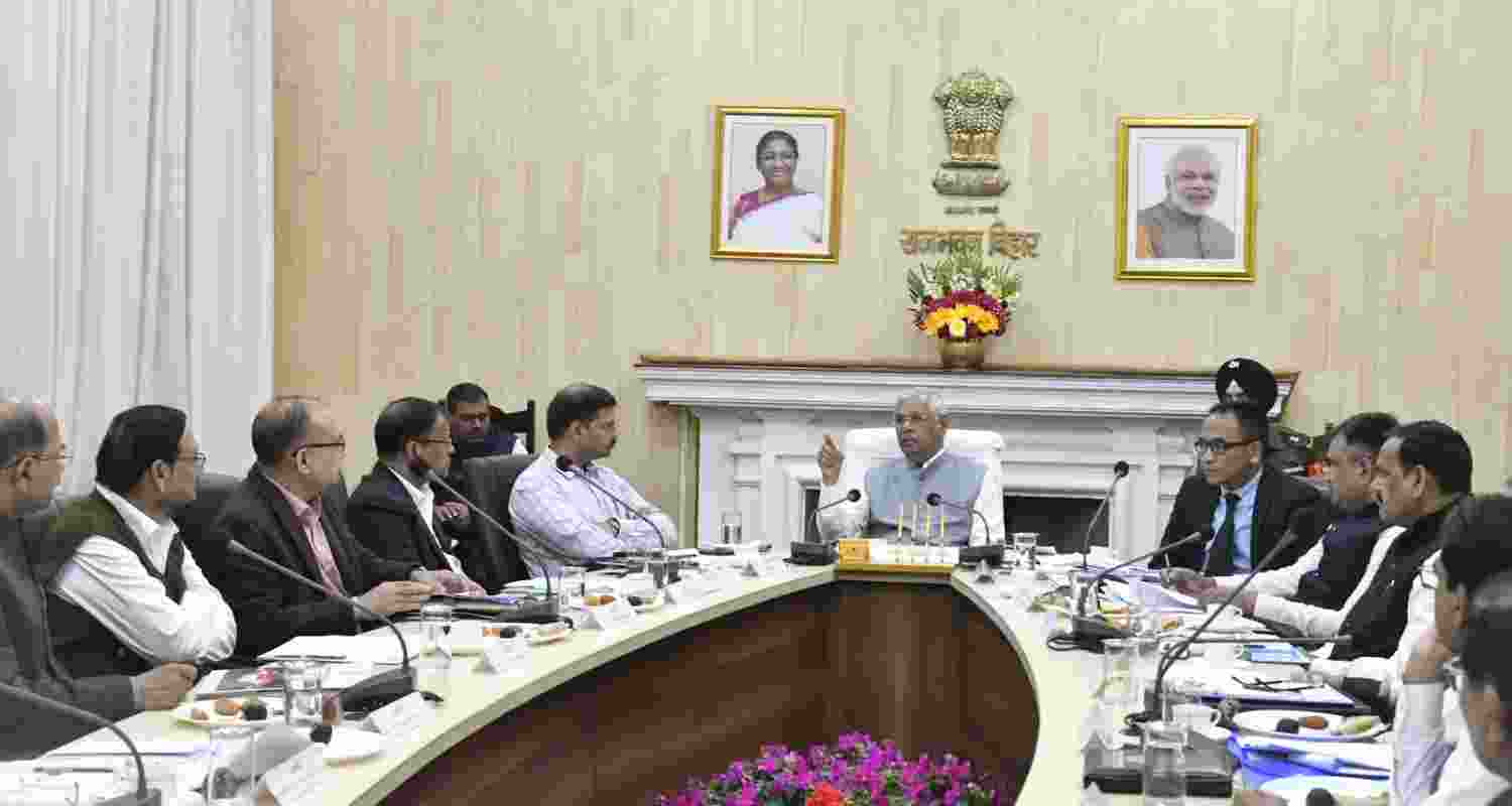 Bihar's Governor Rajendra Arlekar meeting the VCs of various Bihar Universities. Image X. Bihar's Governor Rajendra Arlekar meeting the VCs of various Bihar Universities. Image X.