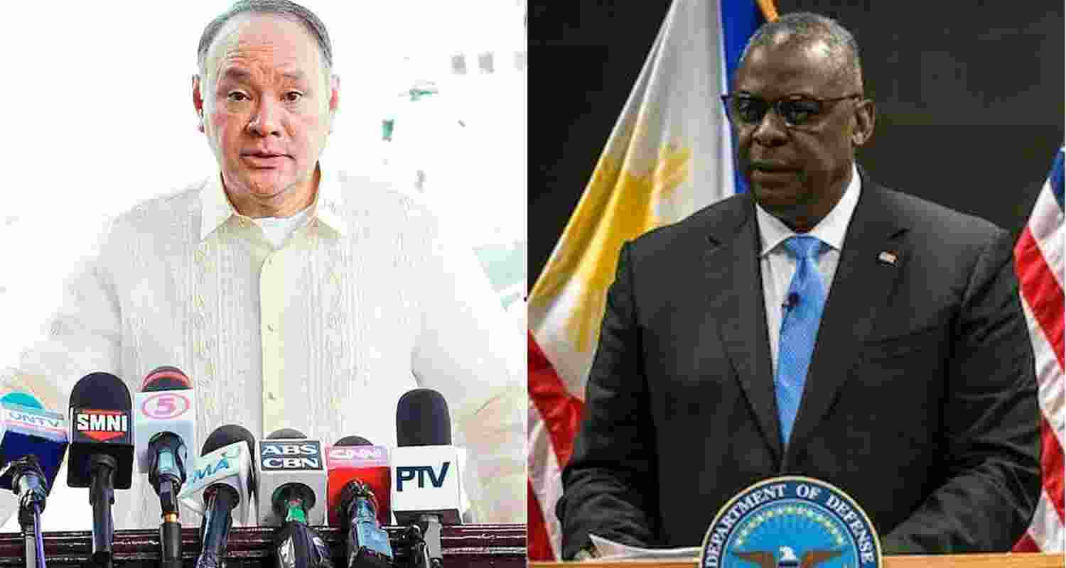 Philippine Defense Secretary Gilbert Teodoro Jr. and US Defense Secretary Lloyd J. Austin III. Image X. Philippine Defense Secretary Gilbert Teodoro Jr. and US Defense Secretary Lloyd J. Austin III. Image X.