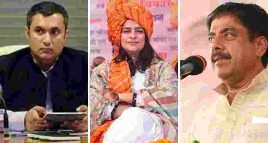 From left to right: Anirudh Choudhary, Shruti Choudhary, and Ajay Singh Chautala. File Photo. From left to right: Anirudh Choudhary, Shruti Choudhary, and Ajay Singh Chautala. File Photo.
