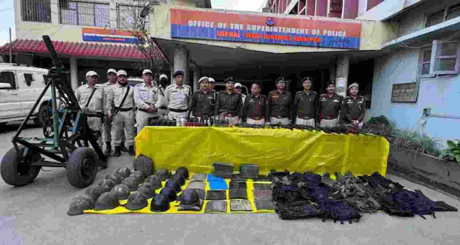 Arambai Tenggol hands over 246 weapons to security forces. Arambai Tenggol hands over 246 weapons to security forces.