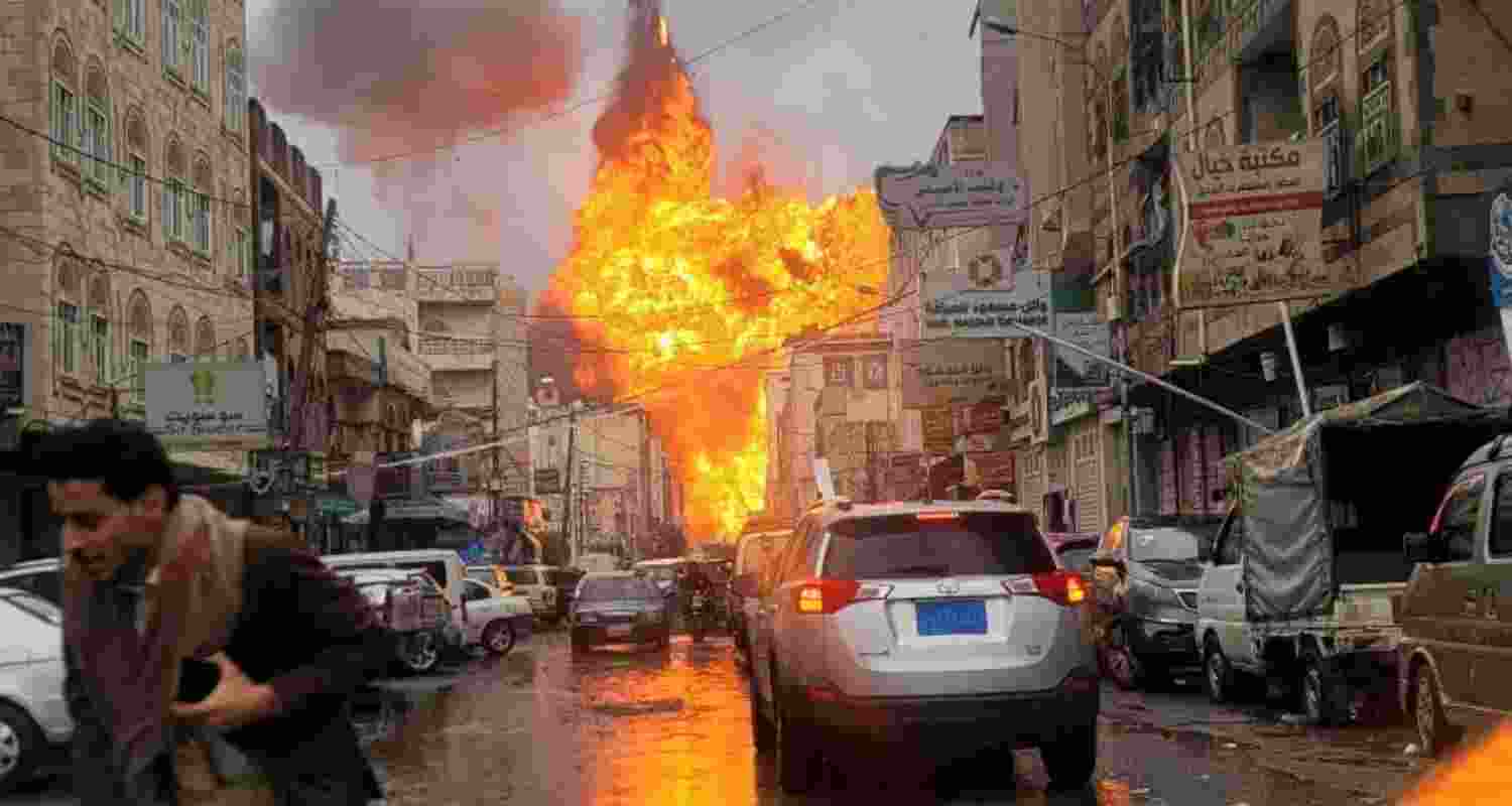 Houthis say Israeli midnight strikes hit Sanaa city. Houthis say Israeli midnight strikes hit Sanaa city.