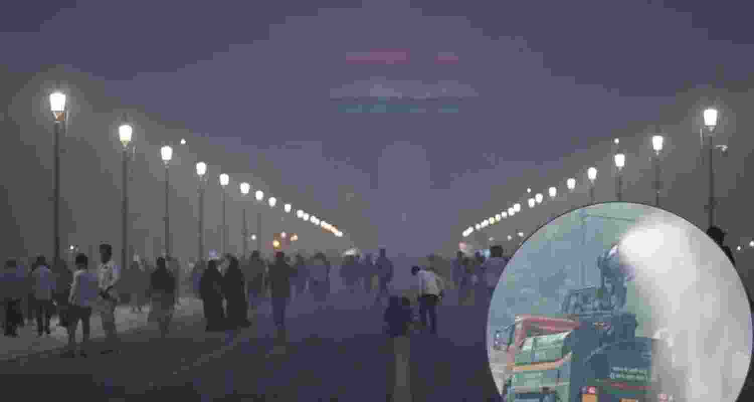 Water sprinklers deployed at India Gate to mitigate air pollution Water sprinklers deployed at India Gate to mitigate air pollution
