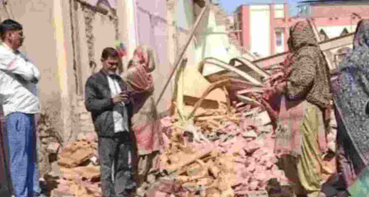 Wakeel Hassan's house demolished. Image X. Wakeel Hassan's house demolished. Image X.