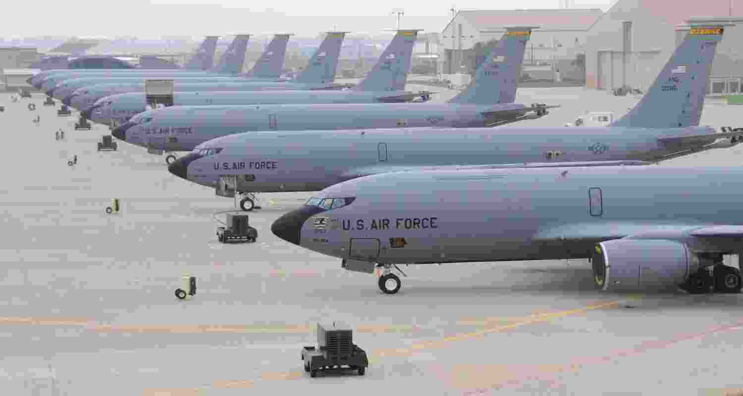 Five more US Air Force refuelling planes damaged in suspected Iranian drone and missile strike at Saudi base, raising total US aircraft losses to 13. Five more US Air Force refuelling planes damaged in suspected Iranian drone and missile strike at Saudi base, raising total US aircraft losses to 13.