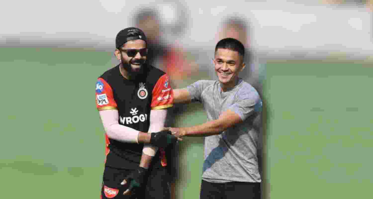 Virat Kohli with Sunil Chhetri. Virat Kohli with Sunil Chhetri.