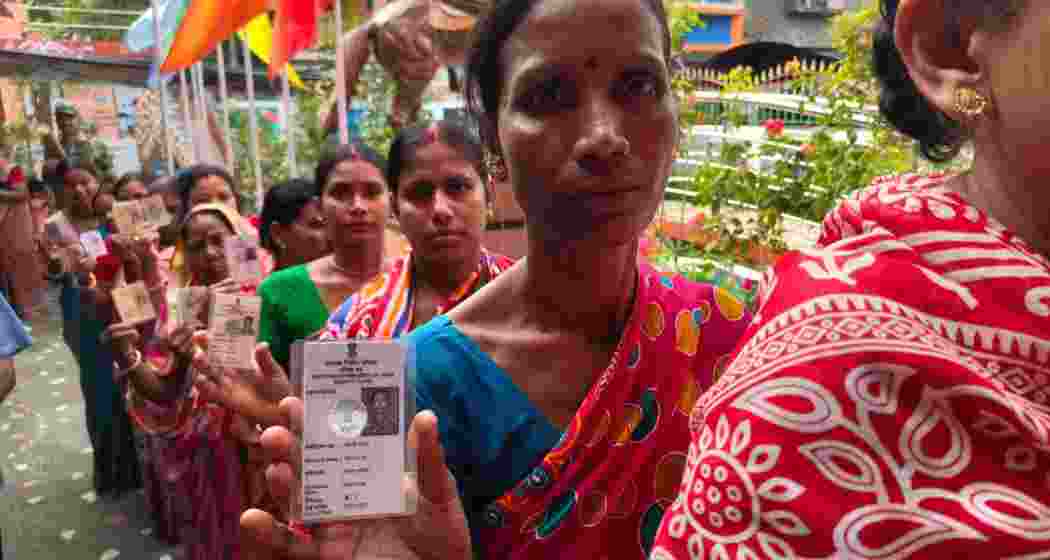 Early morning queue of women voters outside of the polling station of Falta FP school under South 24 Parganas district in West Bengal. Early morning queue of women voters outside of the polling station of Falta FP school under South 24 Parganas district in West Bengal.