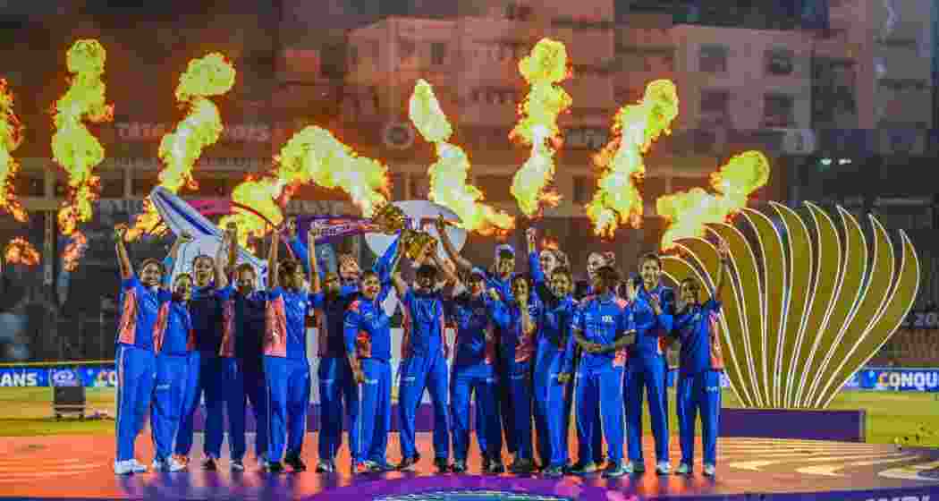 Mumbai Indians celebrate their triumph after winning the 2025 Women’s Premier League earlier this year. Mumbai Indians celebrate their triumph after winning the 2025 Women’s Premier League earlier this year.