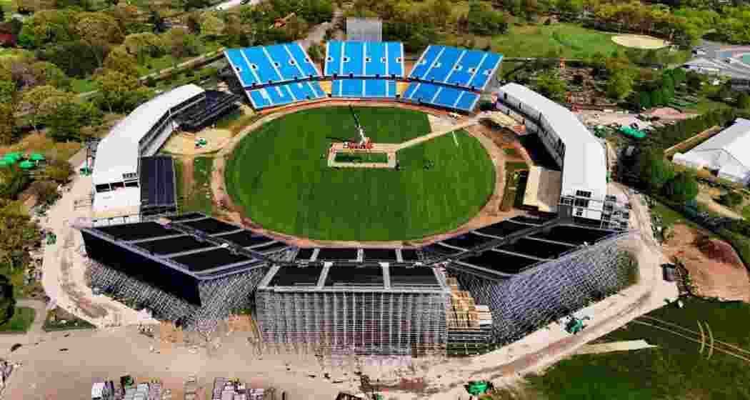 Preparations for the Nassau County International Cricket Stadium in East Meadow, New York are in full swing as the installation of the pitches, a pivotal aspect of stadium construction, commences ahead of the upcoming T20 World Cup series scheduled for June. Preparations for the Nassau County International Cricket Stadium in East Meadow, New York are in full swing as the installation of the pitches, a pivotal aspect of stadium construction, commences ahead of the upcoming T20 World Cup series scheduled for June.