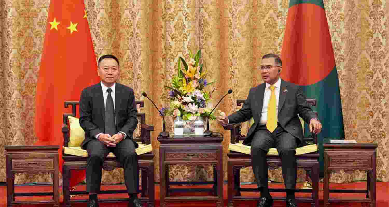 Bangladesh Prime Minister Tarique Rahman with Chinese Water Resources Minister Li Guoying during their meeting in Beijing. Bangladesh Prime Minister Tarique Rahman with Chinese Water Resources Minister Li Guoying during their meeting in Beijing.