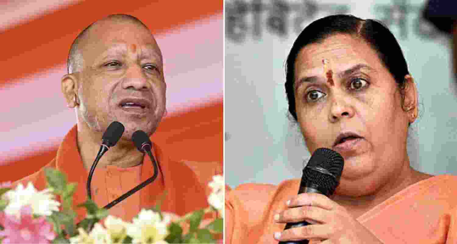 Uttar Pradesh Chief Minister Yogi Adityanath (left) and former Madhya Pradesh CM Uma Bharti. Uttar Pradesh Chief Minister Yogi Adityanath (left) and former Madhya Pradesh CM Uma Bharti.
