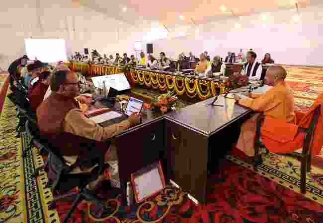 Yogi cabinet meets in Prayagraj, joins Mahakumbh rituals Yogi cabinet meets in Prayagraj, joins Mahakumbh rituals