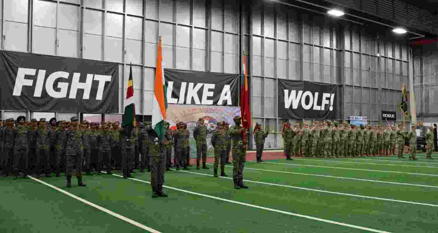 US, Indian Army personnel during closing ceremony of Yudh Abhyas. US, Indian Army personnel during closing ceremony of Yudh Abhyas.