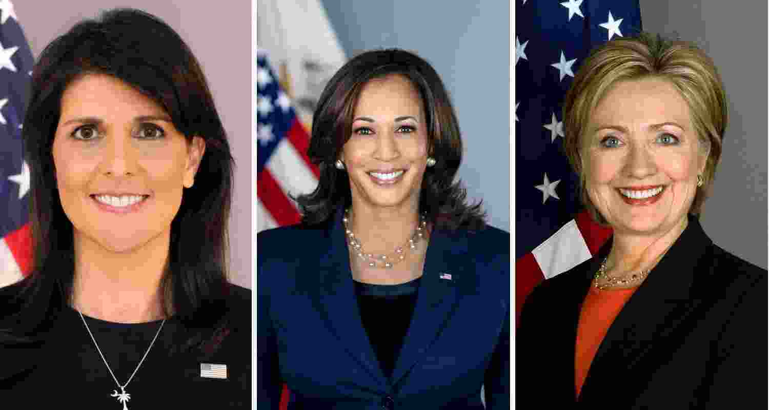 Women who have been involved in the US presidential campaigns. From Left to Right: Nikki Haley, Kamala Harris, Hilary Clinton. Women who have been involved in the US presidential campaigns. From Left to Right: Nikki Haley, Kamala Harris, Hilary Clinton.