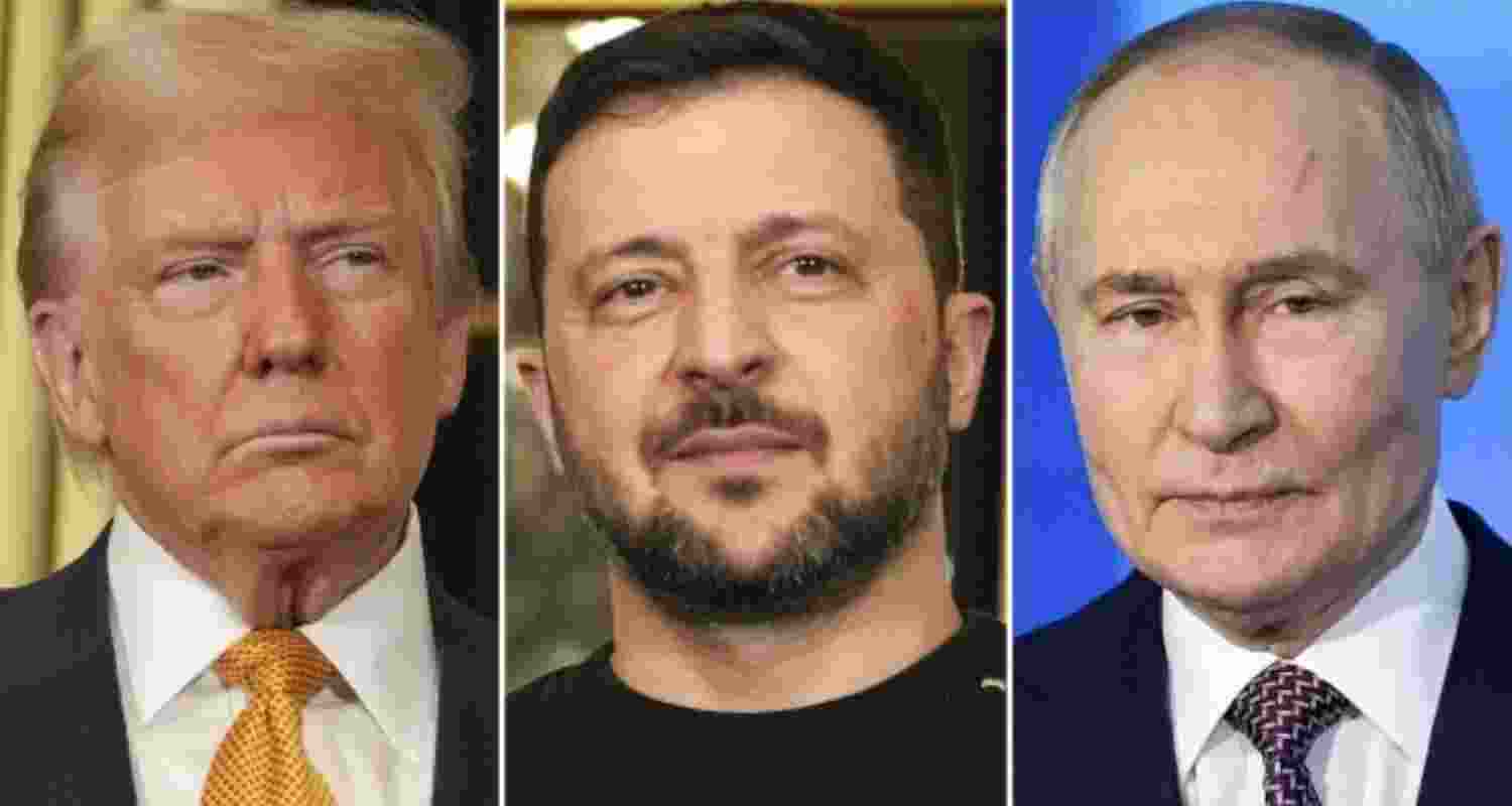 US President Donald Trump, Ukraine’s president Volodymyr Zelensky and his Russian counterpart Vladimir Putin. File photos. US President Donald Trump, Ukraine’s president Volodymyr Zelensky and his Russian counterpart Vladimir Putin. File photos.