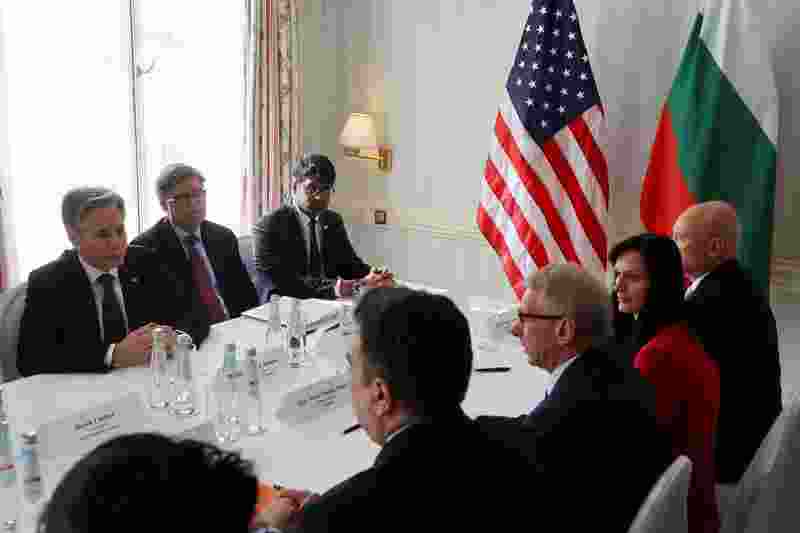 U.S. Secretary of State Antony Blinken meets with Bulgaria's Prime Minister Nikolai Denkov on the side of the Munich Security Conference (MSC) in Munich, Germany February 16, 2024.  U.S. Secretary of State Antony Blinken meets with Bulgaria's Prime Minister Nikolai Denkov on the side of the Munich Security Conference (MSC) in Munich, Germany February 16, 2024.