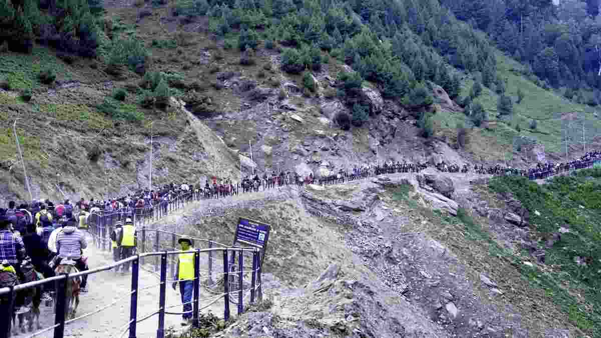 While pilgrims stranded at the Srinagar camp hoped for the resumption of the yatra on both the Baltal and  Pahalgam tracks, authorities have deemed travel on the designated routes unsafe While pilgrims stranded at the Srinagar camp hoped for the resumption of the yatra on both the Baltal and  Pahalgam tracks, authorities have deemed travel on the designated routes unsafe