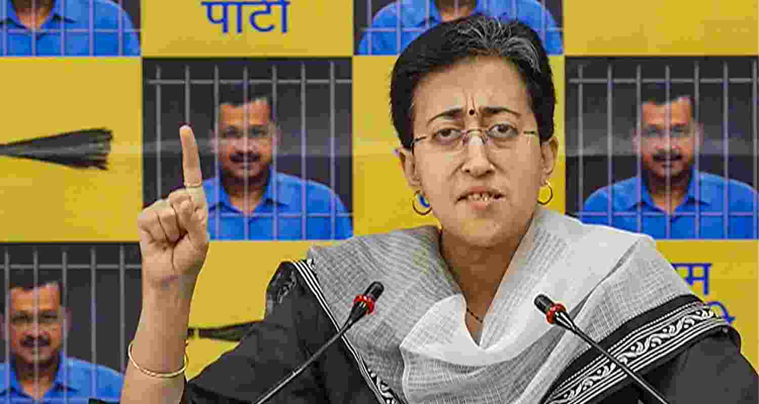 Atishi Singh addresses a press conference. Atishi Singh addresses a press conference.