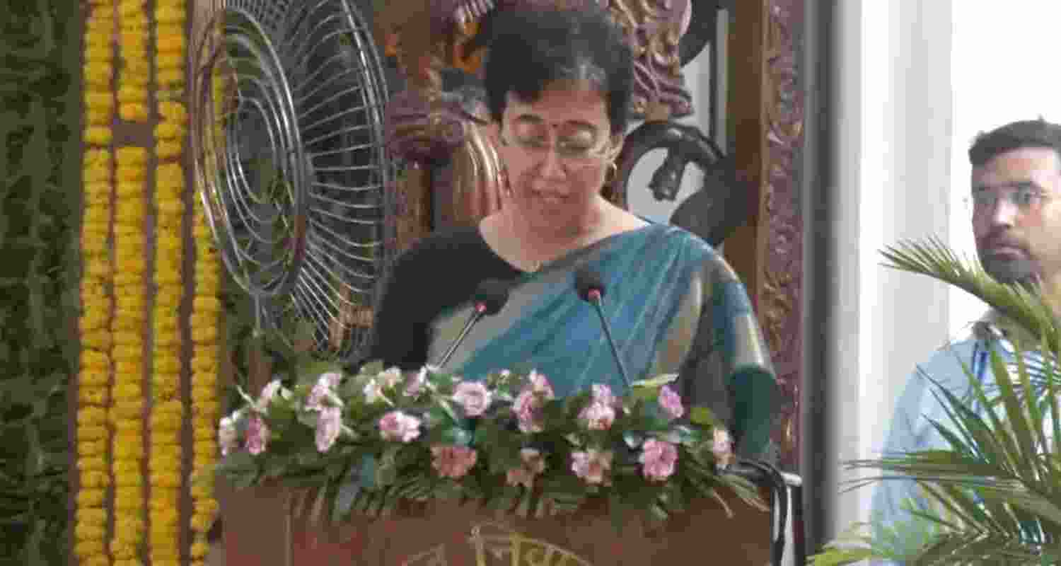 Oath-taking ceremony of AAP leader Atishi as Delhi CM.  Oath-taking ceremony of AAP leader Atishi as Delhi CM.