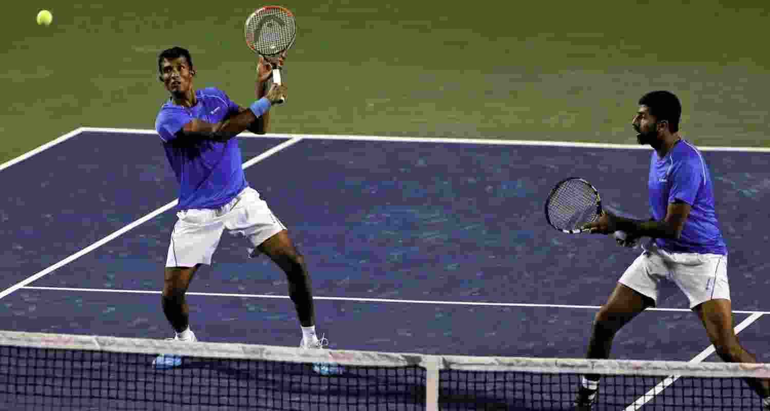 Ravi Bopanna and N Sriram Balaji during a match in 2017. Ravi Bopanna and N Sriram Balaji during a match in 2017.