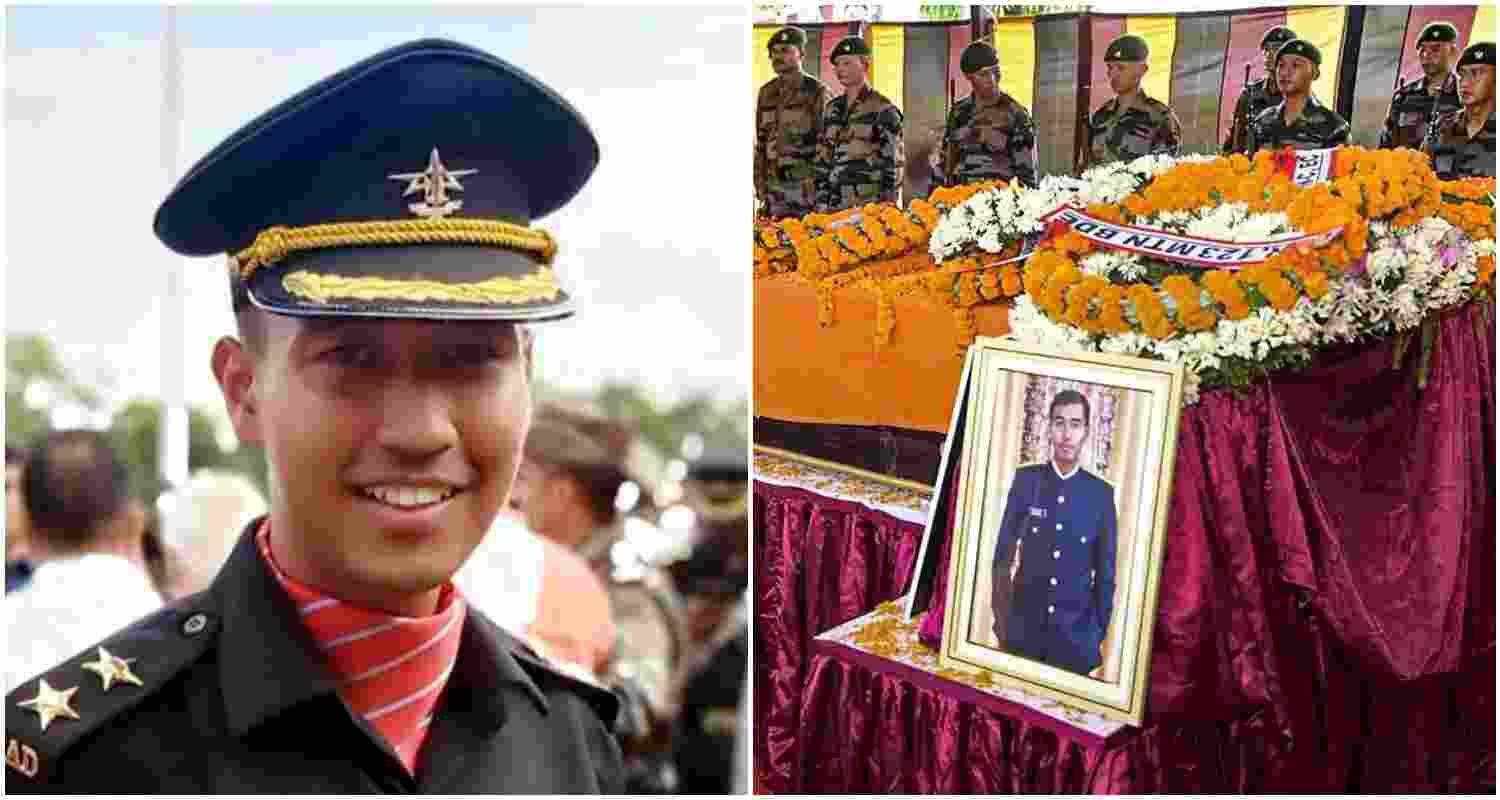 Darjeeling MP Raju Bista, former Foreign Secretary Harshvardhan Shringla, and others paid their respects to Captain Thapa at Bengdubi Military Station near Siliguri, upon his arrival from Bagdogra by air. Darjeeling MP Raju Bista, former Foreign Secretary Harshvardhan Shringla, and others paid their respects to Captain Thapa at Bengdubi Military Station near Siliguri, upon his arrival from Bagdogra by air.