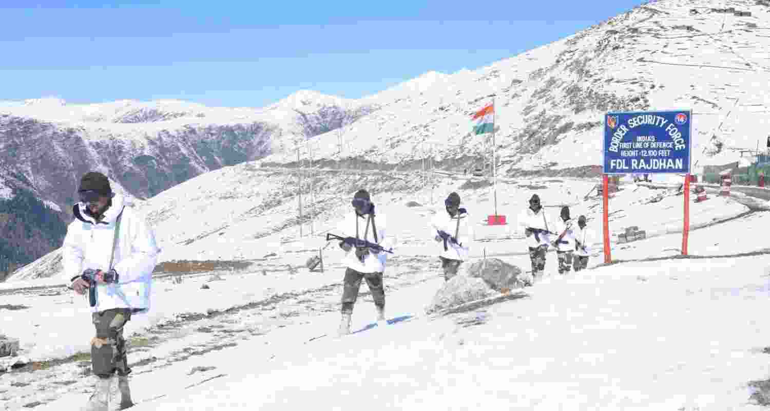 BSF jawans in Jammu and Kashmir. Image via @narendramodi on X. BSF jawans in Jammu and Kashmir. Image via @narendramodi on X.