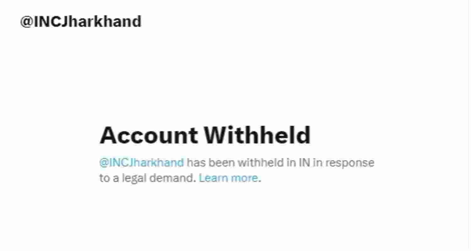 The suspended X account of Jharkhand Congress.  The suspended X account of Jharkhand Congress.