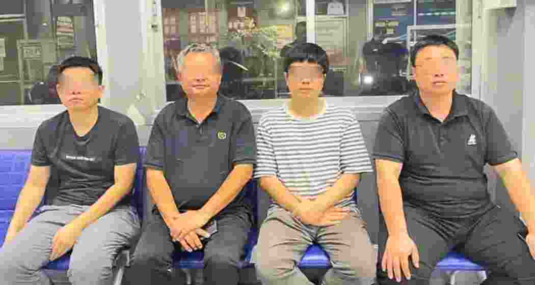 The four Chinese nationals detained by Thai police for allegedly attempting to remove documents from the site of the collapsed high-rise in Bangkok following the devastating 7.7-magnitude earthquake in Myanmar. The four Chinese nationals detained by Thai police for allegedly attempting to remove documents from the site of the collapsed high-rise in Bangkok following the devastating 7.7-magnitude earthquake in Myanmar.