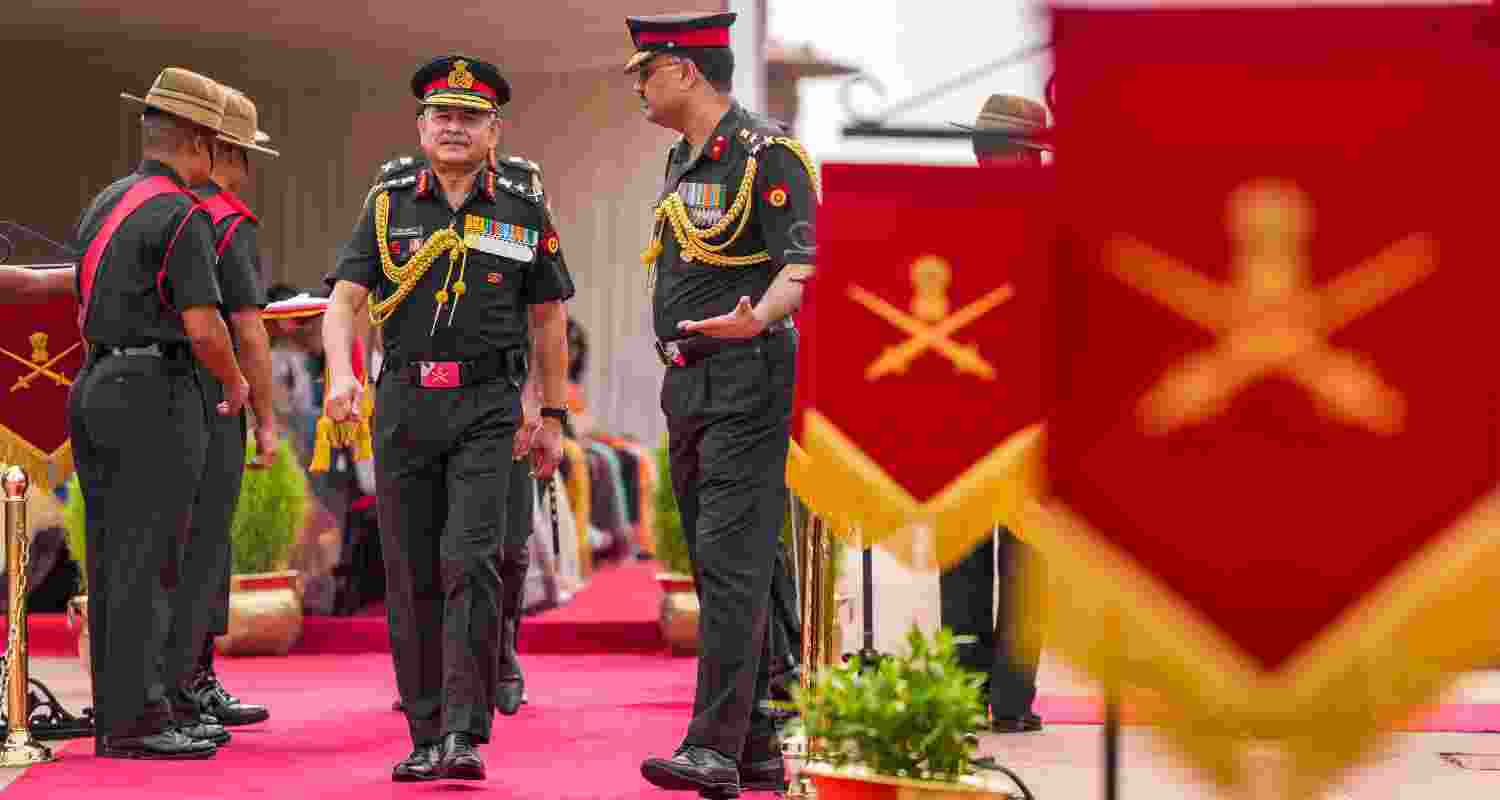 General Upendra Dwivedi arrives to inspect a Guard of Honour, a day after taking charge as the 30th Chief of the Army Staff, at South Block, in New Delhi, Monday, July 1, 2024. General Upendra Dwivedi arrives to inspect a Guard of Honour, a day after taking charge as the 30th Chief of the Army Staff, at South Block, in New Delhi, Monday, July 1, 2024.