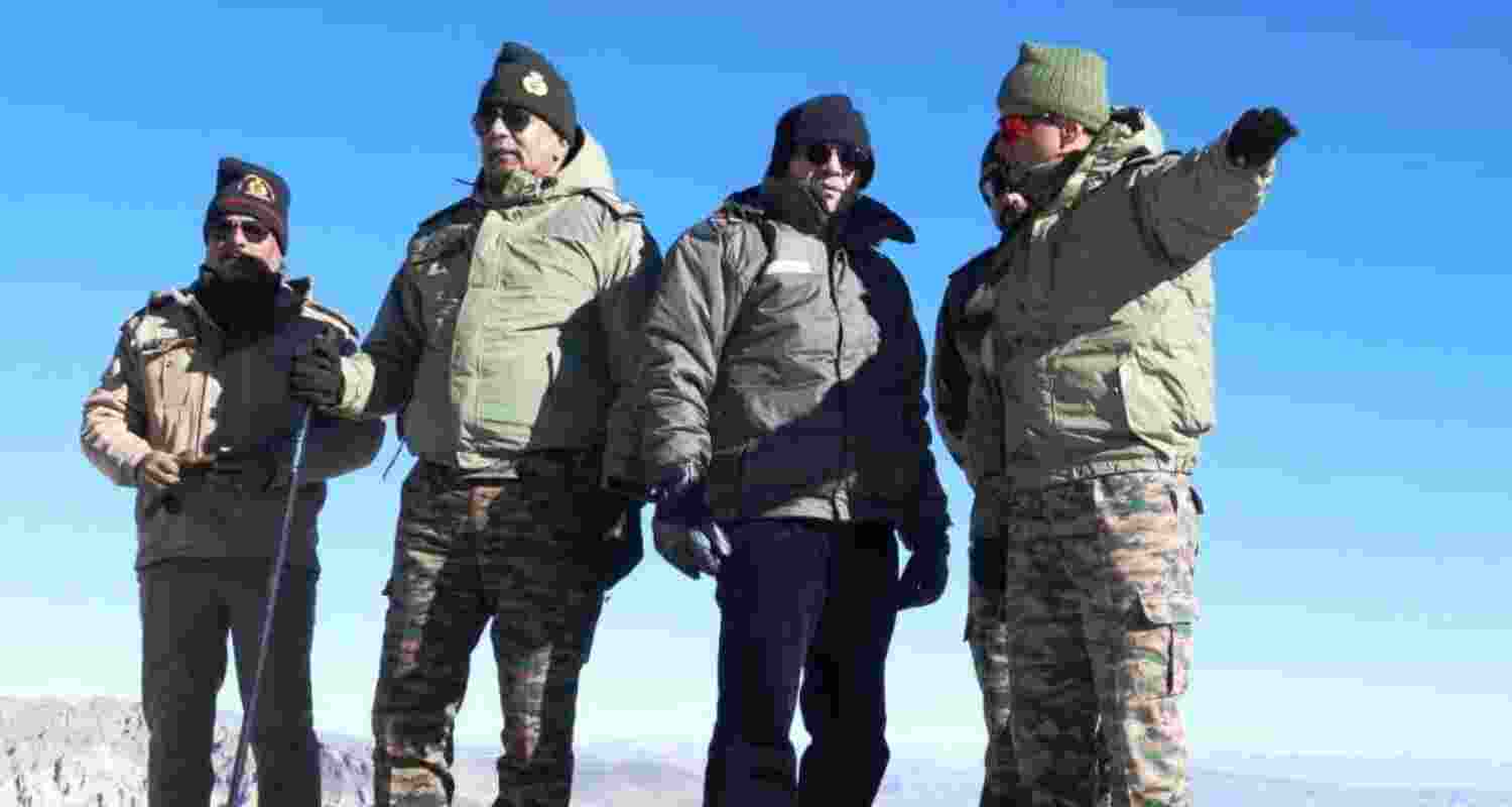 Defence Secretary Rajesh Kumar Singh with military officials during his visits. Defence Secretary Rajesh Kumar Singh with military officials during his visits.