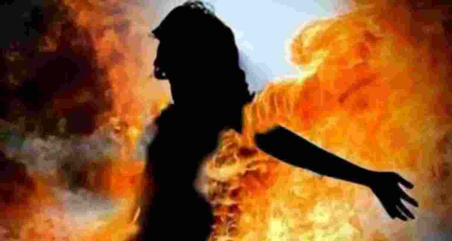 Representative Image of woman on fire.  Representative Image of woman on fire.
