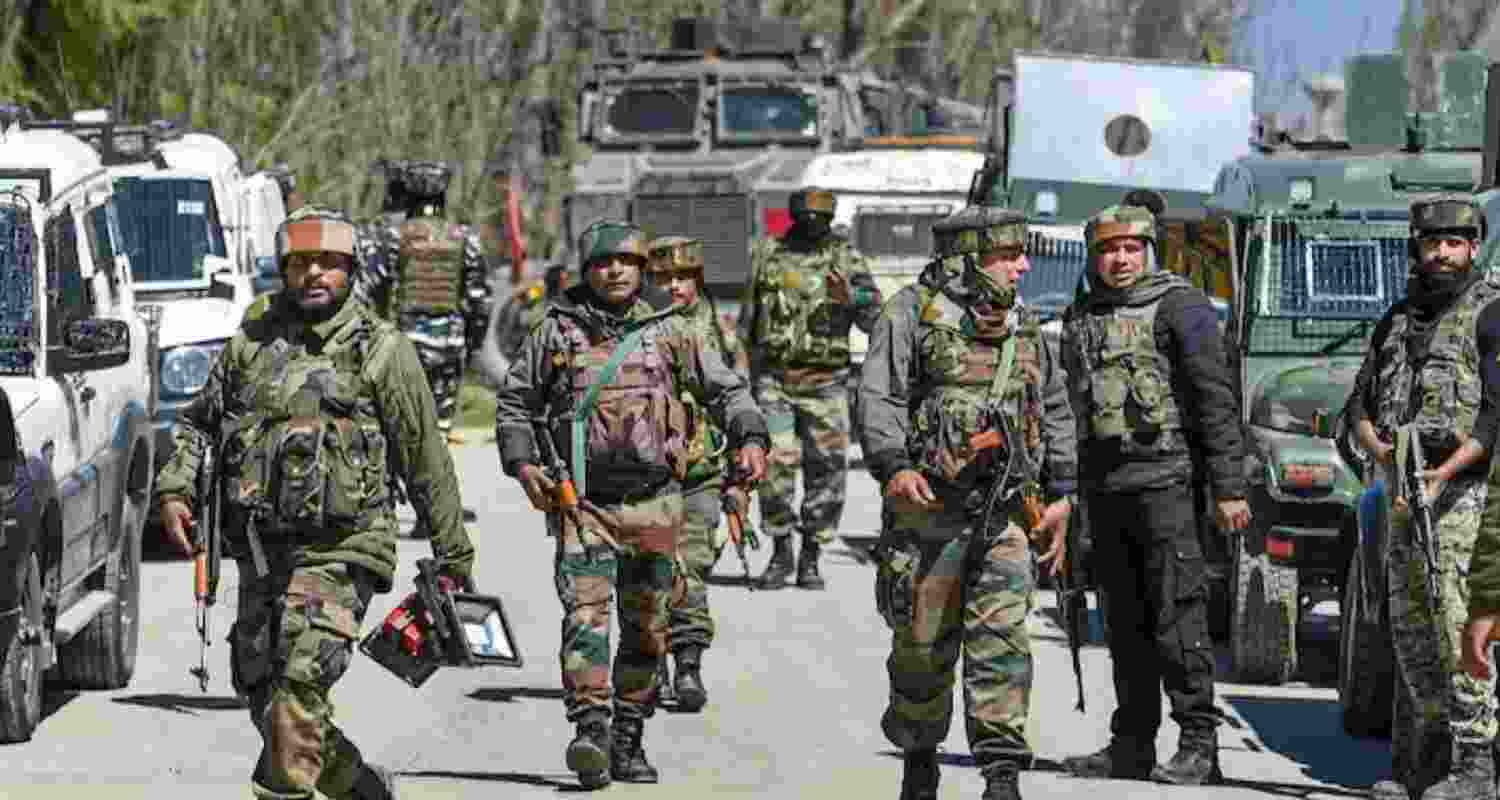 Security forces during an operation in Jammu and Kashmir. Security forces during an operation in Jammu and Kashmir.