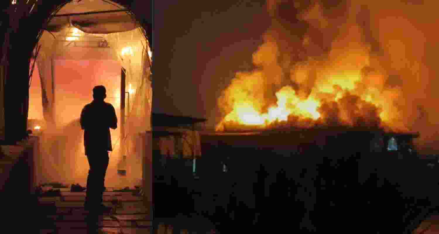 Flames are seen engulfing a nightclub early Sunday, in Arpora, in Goa, India, Sunday, Dec. 7, 2025. Flames are seen engulfing a nightclub early Sunday, in Arpora, in Goa, India, Sunday, Dec. 7, 2025.