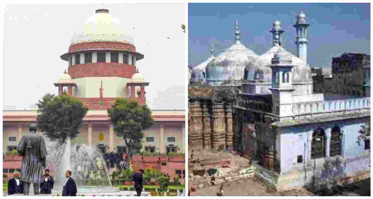 The Supreme Court of India has asked the Gyanvapi mosque management to respond to a petition seeking an ASI survey in the area where a disputed "shivling" was reportedly found in May 2022.
 The Supreme Court of India has asked the Gyanvapi mosque management to respond to a petition seeking an ASI survey in the area where a disputed "shivling" was reportedly found in May 2022.