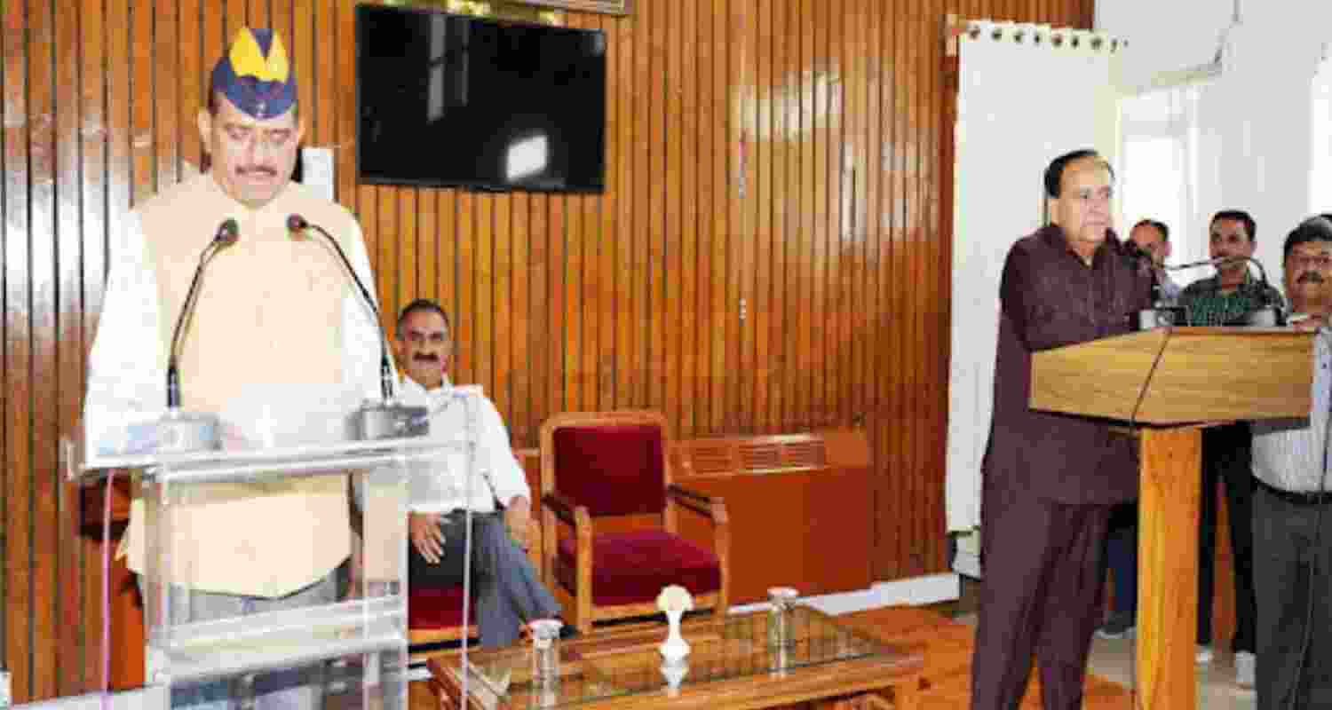Chief Minister Sukhvinder Singh Sukhu at oath-taking ceremony of MLAs.  Chief Minister Sukhvinder Singh Sukhu at oath-taking ceremony of MLAs.