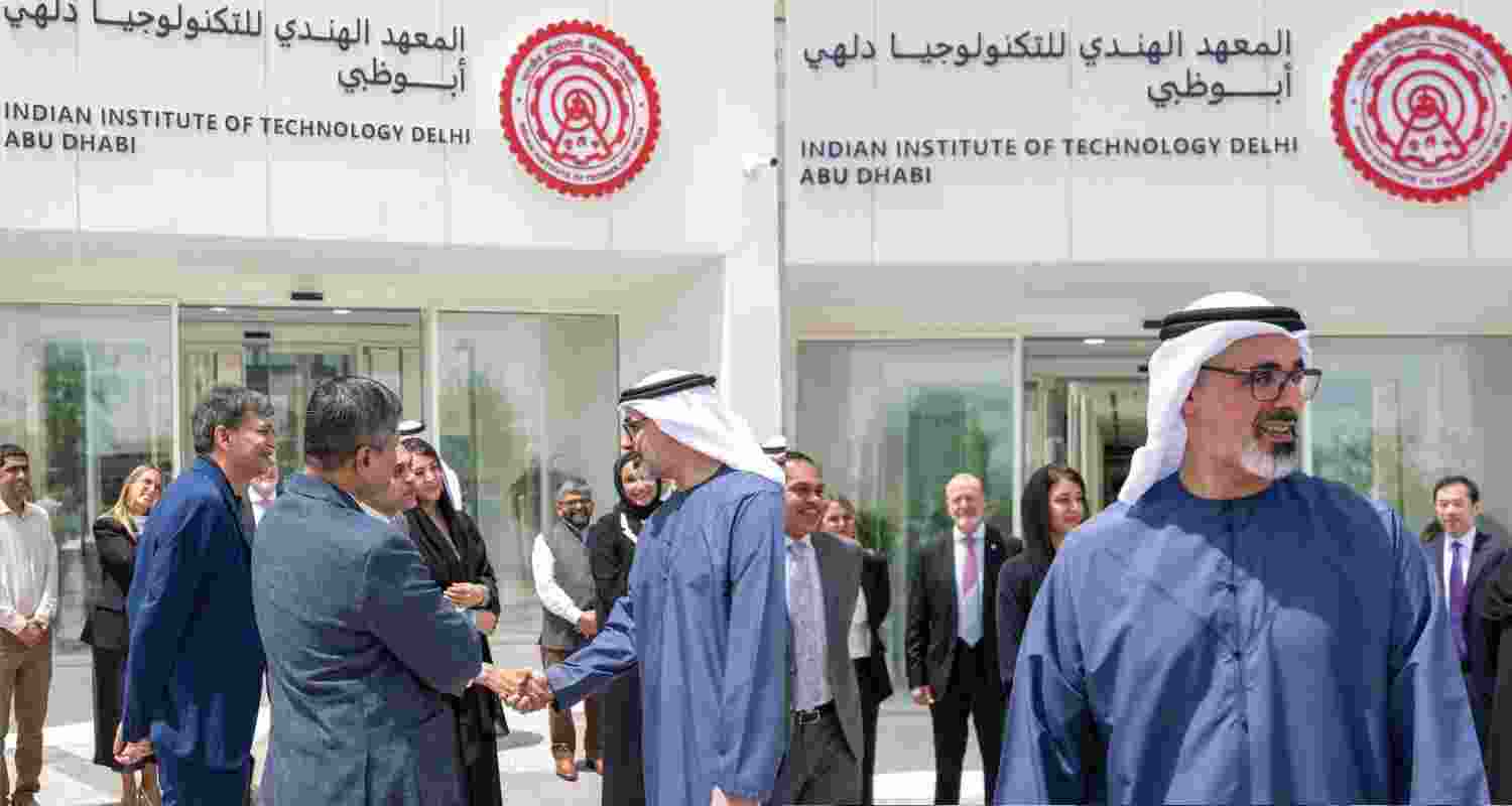 The crown prince of Abu Dhabi, Sheikh Khaled bin Mohamed bin Zayed Al Nahyan at the inauguration of IIT Delhi's branch in Abu Dhabi. The crown prince of Abu Dhabi, Sheikh Khaled bin Mohamed bin Zayed Al Nahyan at the inauguration of IIT Delhi's branch in Abu Dhabi.