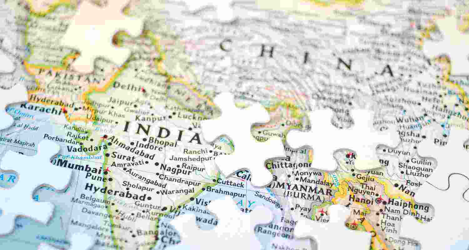 India and China on Map  India and China on Map