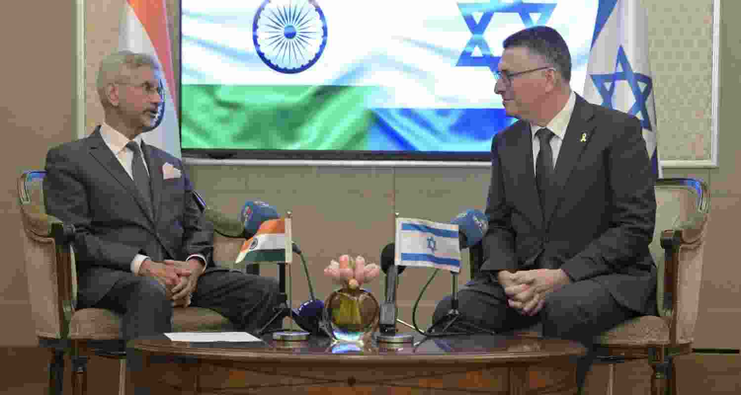 EAM Jaishankar with Minister of Foreign Affairs of the State of Israel, Gideon. EAM Jaishankar with Minister of Foreign Affairs of the State of Israel, Gideon.