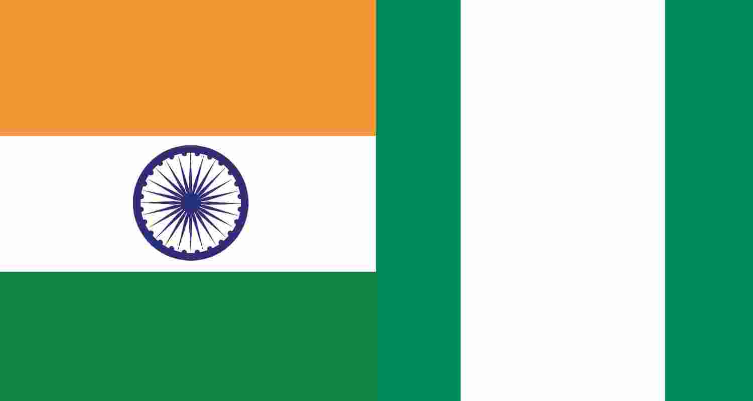 Indian Flag (left) and Nigerian Flag (Right).  Indian Flag (left) and Nigerian Flag (Right).