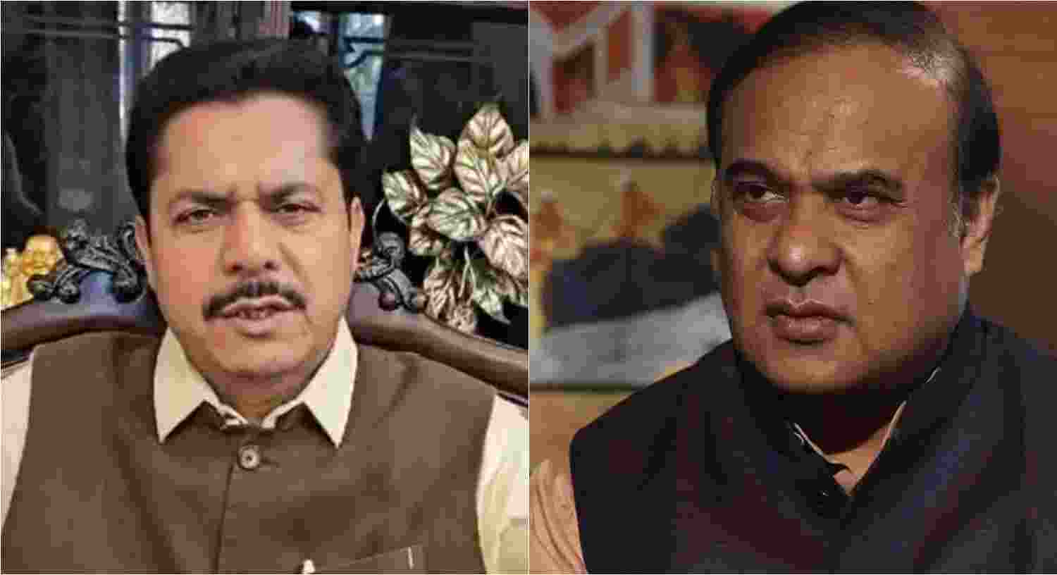 President of the Assam Pradesh Congress Committee (APCC), Bhupen Borah (left), Assam Chief Minister Himanta Biswa Sarma (right). President of the Assam Pradesh Congress Committee (APCC), Bhupen Borah (left), Assam Chief Minister Himanta Biswa Sarma (right).