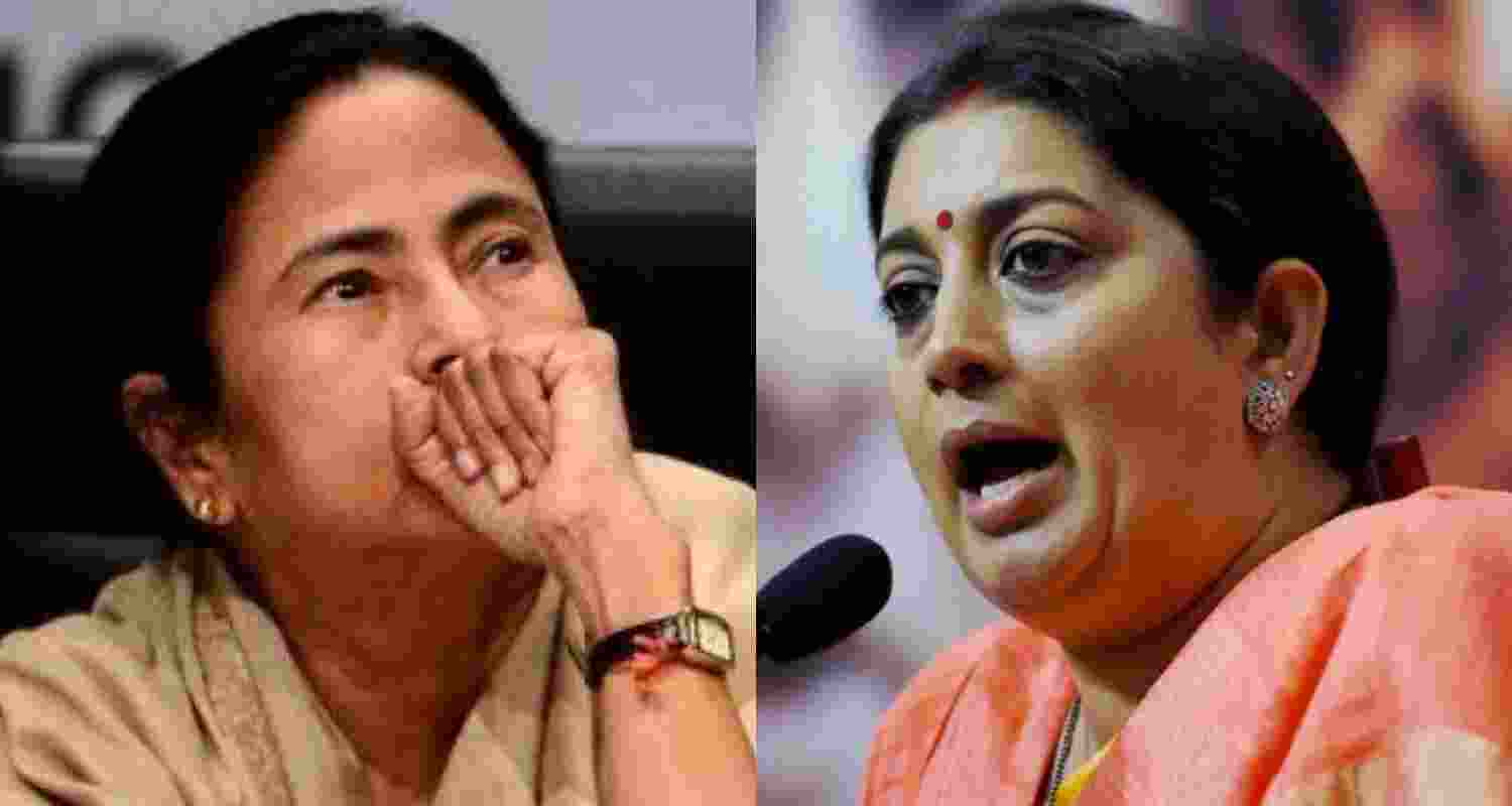 West Bengal Chief Minister Mamata Banerjee (Left). Union Minister of Women and Child Development of India Smriti Irani. File Photo. West Bengal Chief Minister Mamata Banerjee (Left). Union Minister of Women and Child Development of India Smriti Irani. File Photo.