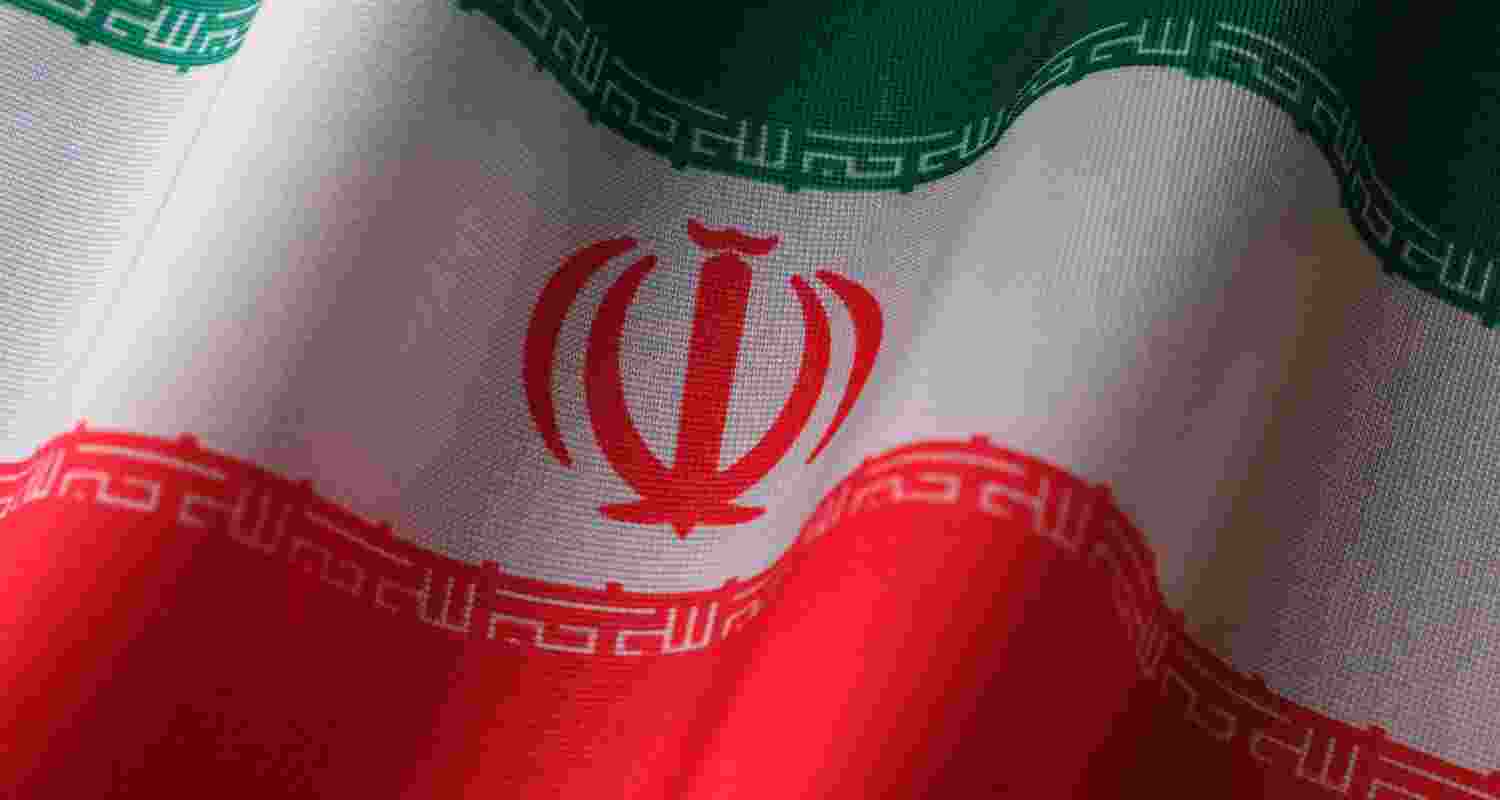 The tri coloured flag of Iran. The tri coloured flag of Iran.
