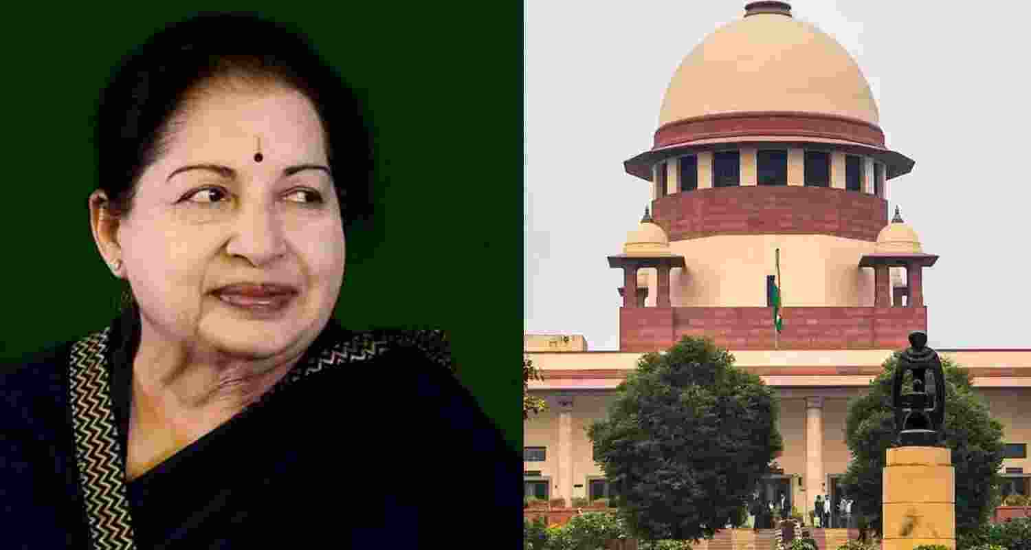 SC junks plea to return confiscated assets of Jayalalithaa in DA case SC junks plea to return confiscated assets of Jayalalithaa in DA case